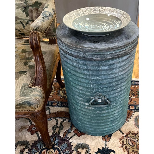 Antique Verdigris Metal Accent Table For Sale - Image 16 of 16
