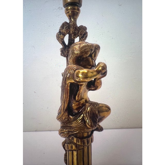 Antique Bronze & Marble Lamp Putto Cherub in the style of Kinsburger, 1890s For Sale - Image 14 of 18