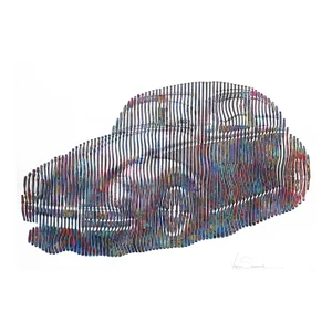 3d Line Art "Vw Beetle 1947" Original Painting by Virginie Schroeder