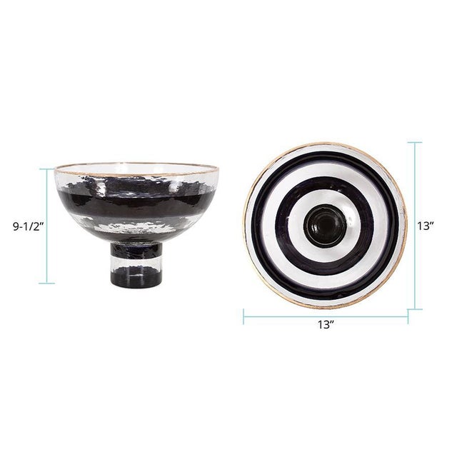Glass Vector Pedestal Glass Bowl For Sale - Image 7 of 7