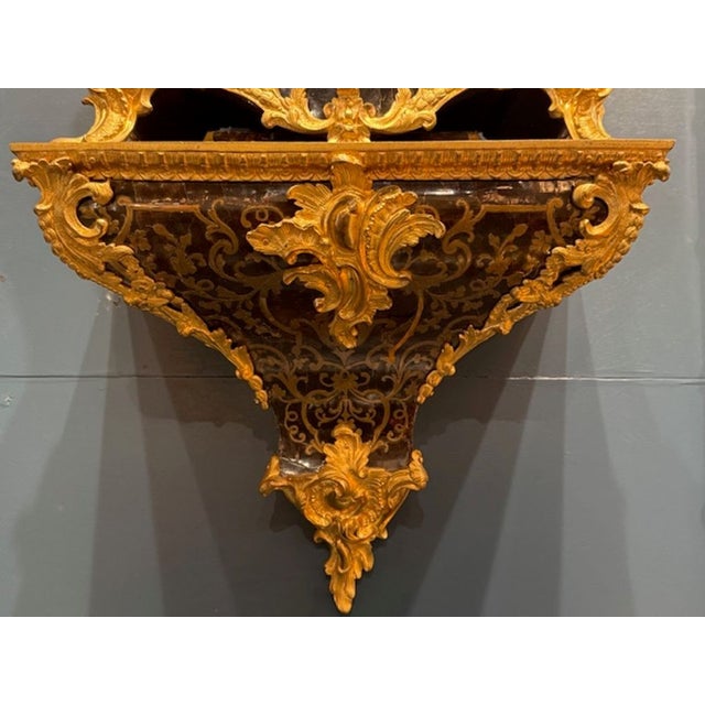 19th Century French Louis XV Boulle and Gilt Bronze Bracket Clock For Sale - Image 4 of 6