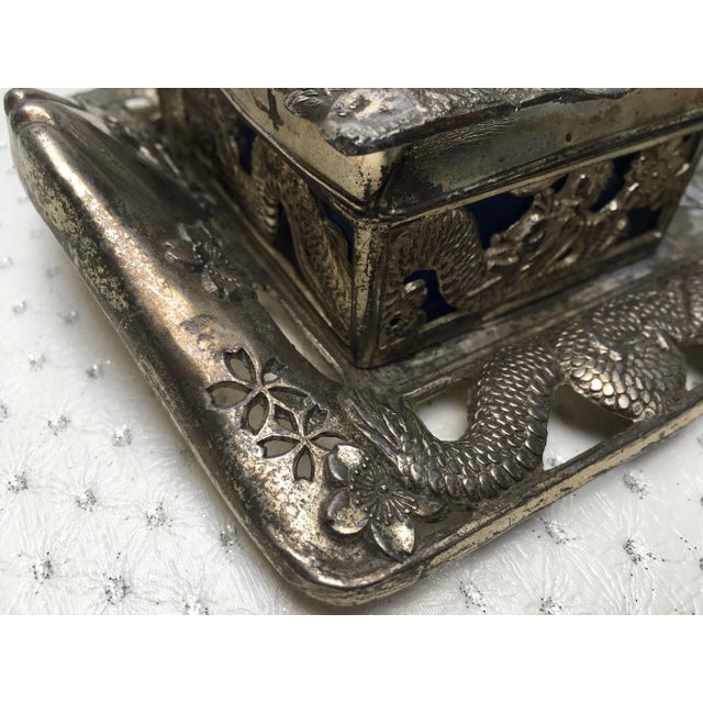 Japanese Silver Plated Cigarette Set, 1950s, Set of 3 For Sale - Image 14 of 18
