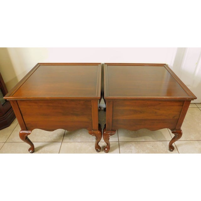Ethan Allen Court Queen Anne Solid Cherry Wood Two Drawer