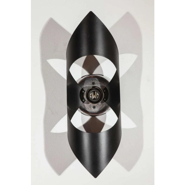 Metal 1970s Modern Black Metal Wall Sconces - A Pair For Sale - Image 7 of 10