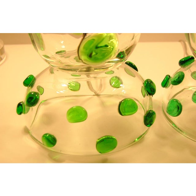 1960s Green Prunts on Vintage Murano Lamps For Sale - Image 5 of 8