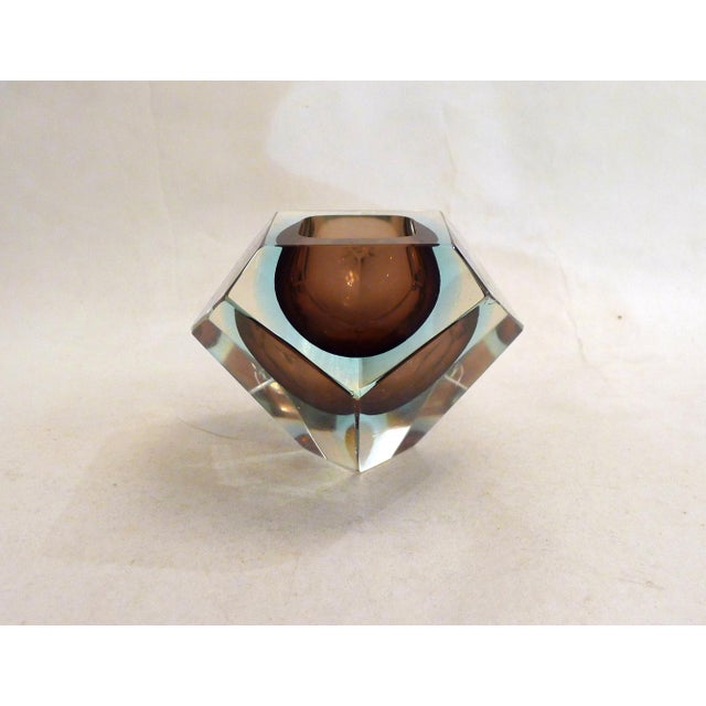 Faceted Sommerso Murano Glass Ashtray or Trinket Tray, 1960s-1970s For Sale - Image 10 of 10