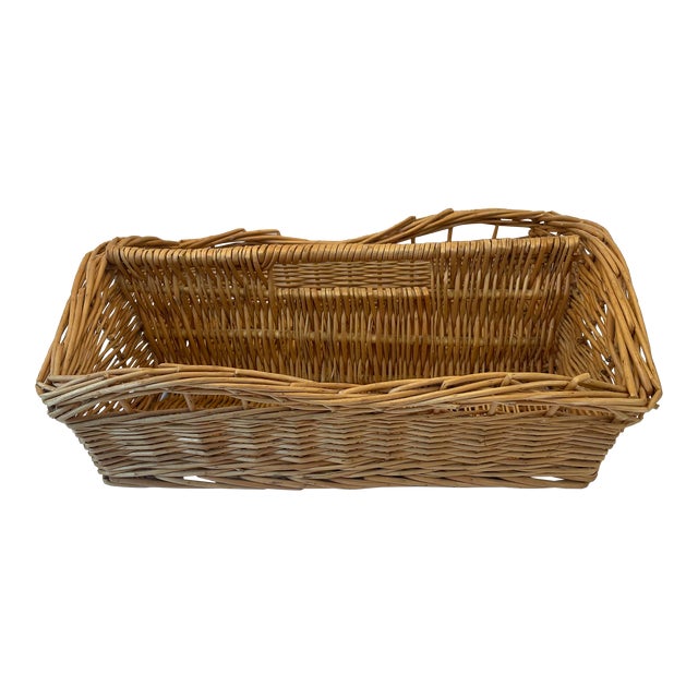 Vintage Divided Wicker Tray For Sale