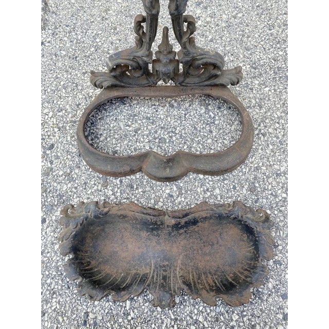 Antique Victorian 19th Century Cast Iron Rococo Hall Tree Coat /Umbrella Stand For Sale - Image 9 of 11