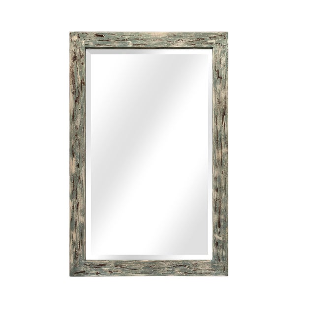 Traditional French Blue Wood Lobby Leaner Mirror Chairish