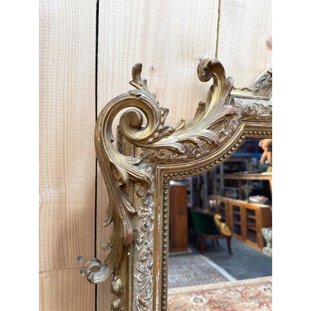 Napoleon III Mirror in Wood and Gilded Stucco For Sale - Image 6 of 9