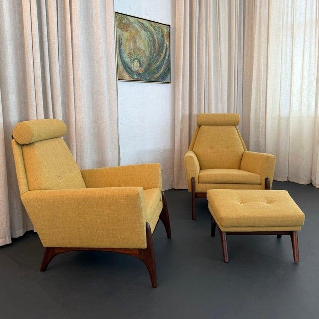 1960s Sculptural Mid-Century Modern Adrian Pearsall Style High Back Lounge Chair Set For Sale - Image 9 of 15