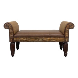 Vintage Pulaski Scroll Arm Bench For Sale