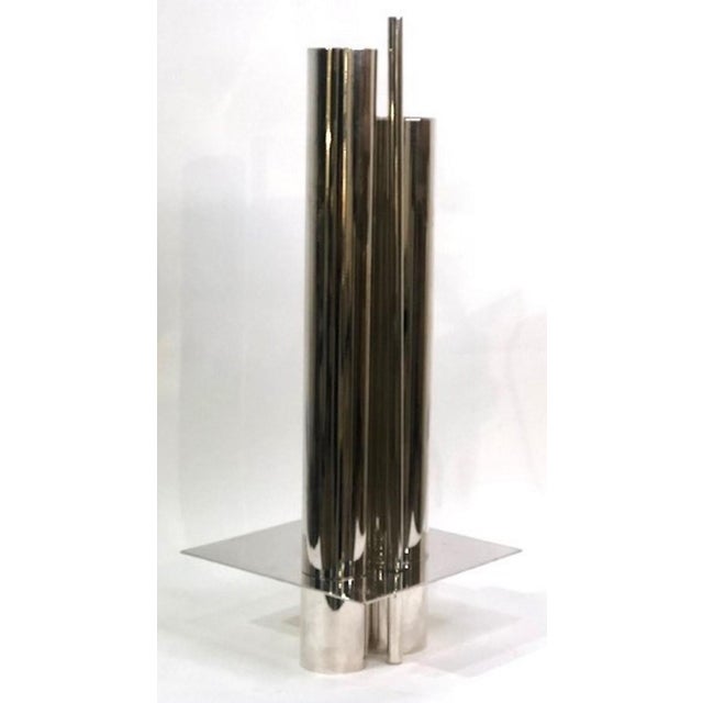 Mid-Century Modern "Orgues” Silver Vase by Jacques Sitoleux for Christolfe, 1969 For Sale - Image 3 of 7