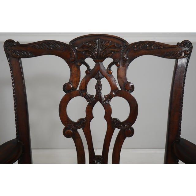 2000 - 2009 Set of 8 Maitland Smith Chippendale Mahogany Dining Room Chairs For Sale - Image 5 of 18