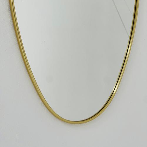Mid-Century German Asymmetric Brass Mirror, 1960s For Sale - Image 9 of 11