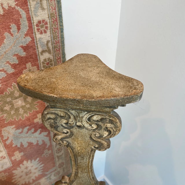 1990s Italian Hand Painted Wood Pedestal For Sale - Image 11 of 12