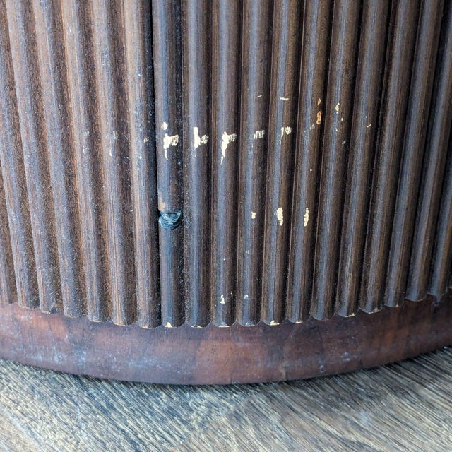 Brown Vintage Lane Round Two Door End Table For Sale - Image 8 of 8