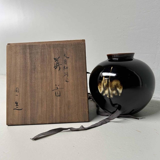 Tenmoku Tenmoku Ikebana Flower Vase, 1950s For Sale - Image 9 of 13