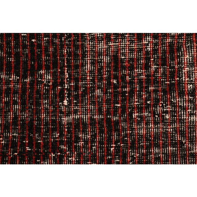 Mid-Century Modern Vintage Zeki Müren Rug With Red and Black Stripes, From Rug & Kilim For Sale - Image 3 of 7