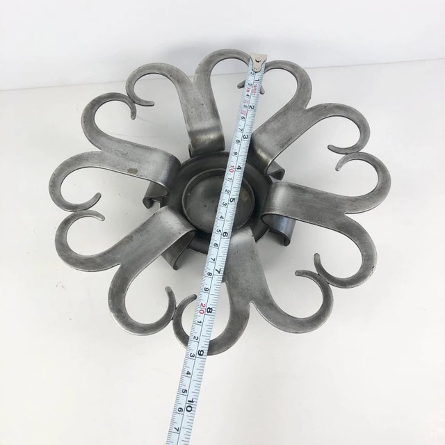 Mid-Century Modern Mid-Century Vintage Eskilstuna Sweden Swedish Brushed Metal Candle Holder For Sale - Image 3 of 8