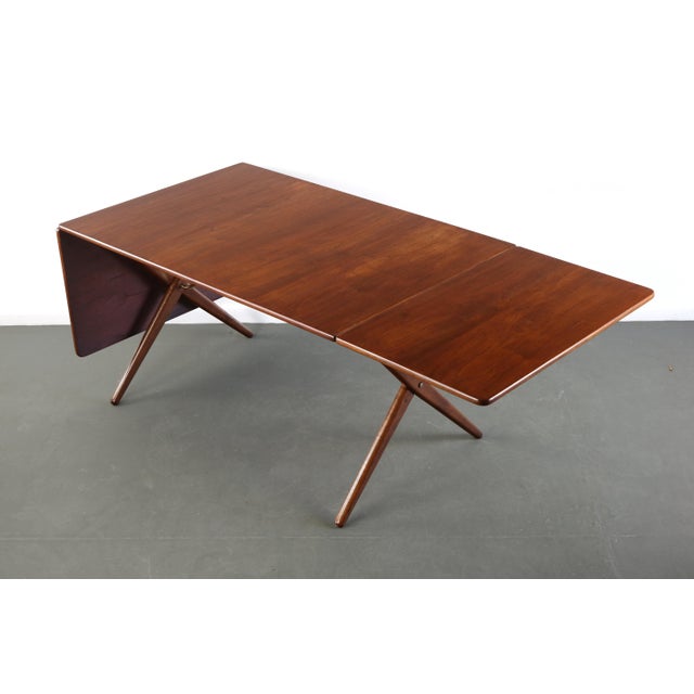 Andreas Tuck Hans Wegner Model AT-309 Dropleaf Dining Table for Andreas Tuck in Teak, Denmark For Sale - Image 4 of 13