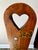 Vintage European Folk Art Hand-Painted Pine Stabelle Chair With Heart Cutout For Sale - Image 4 of 18