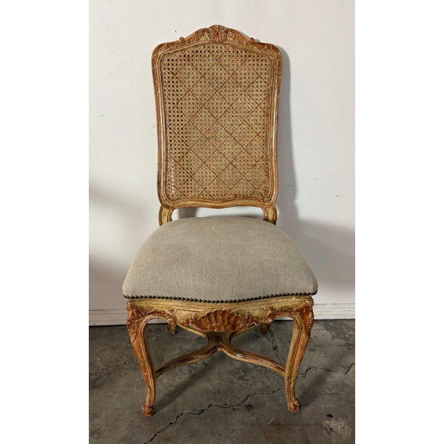 Mid 20th Century Set of Eight French Painted Caned Back Dining Chairs For Sale - Image 5 of 18