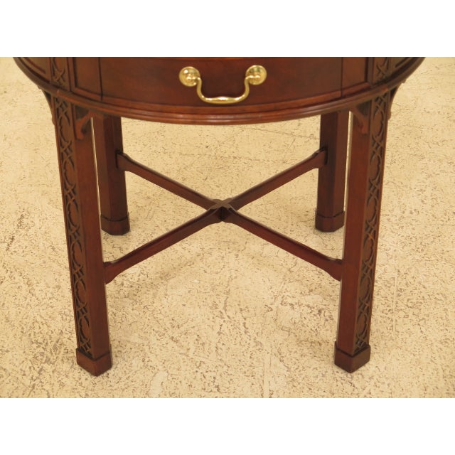 Baker Round Chippendale Mahogany 1 Drawer End Table Chairish