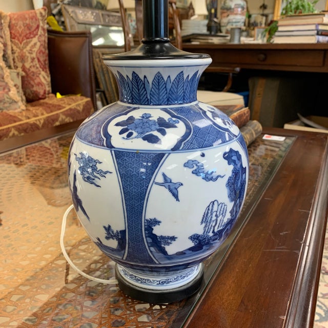 Chinese Late 20th Century Cobalt Chinese Vase Table Lamp For Sale - Image 3 of 7