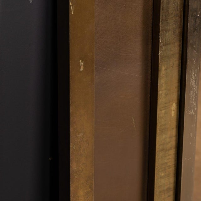 Metal Vintage Square Brass and Bronzed Mirror from Belgo Chrom, Belgium, 1970s For Sale - Image 7 of 18