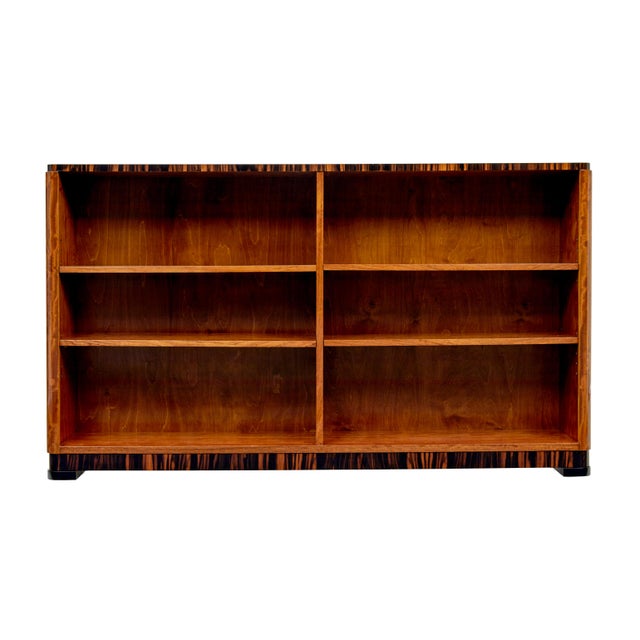 Mid-Century Scandinavian Teak and Zebrawood Low Open Bookcase, 1950 For Sale - Image 6 of 11