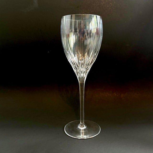 Mid-Century Modern Vintage Mikasa Phoenix Wine Glass Vertical Cut – Elegant Glassware – Water Goblet Replacement For Sale - Image 3 of 4