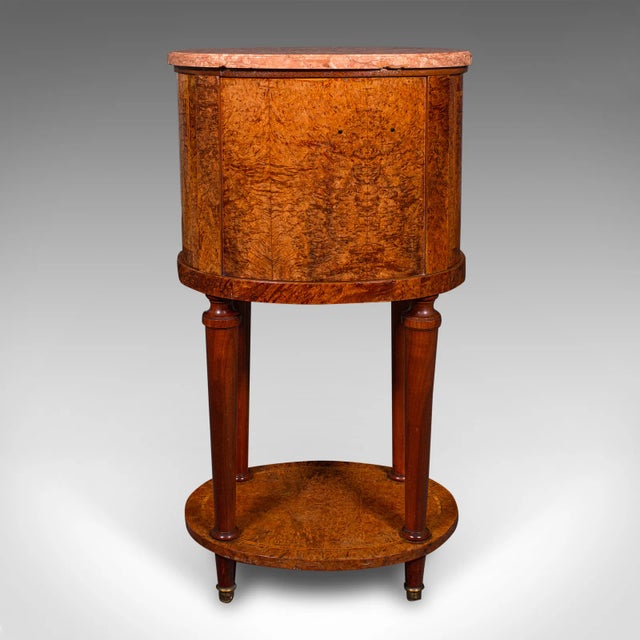 1870's Antique Oval Bedside Cabinet For Sale - Image 6 of 12