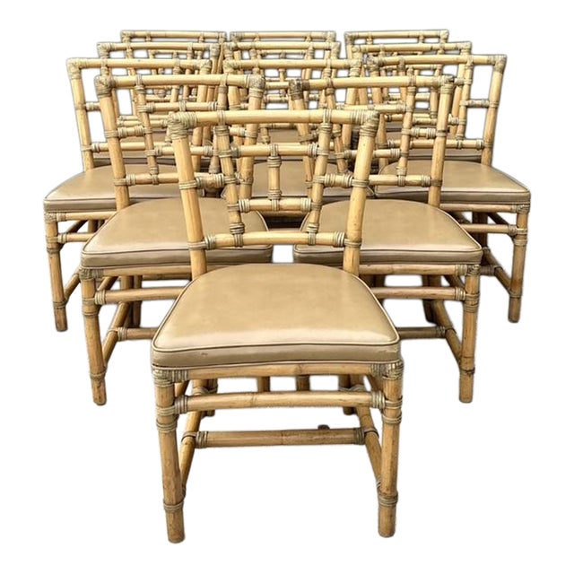 Vintage McGuire Rattan Dining Chairs - Set of 12 For Sale