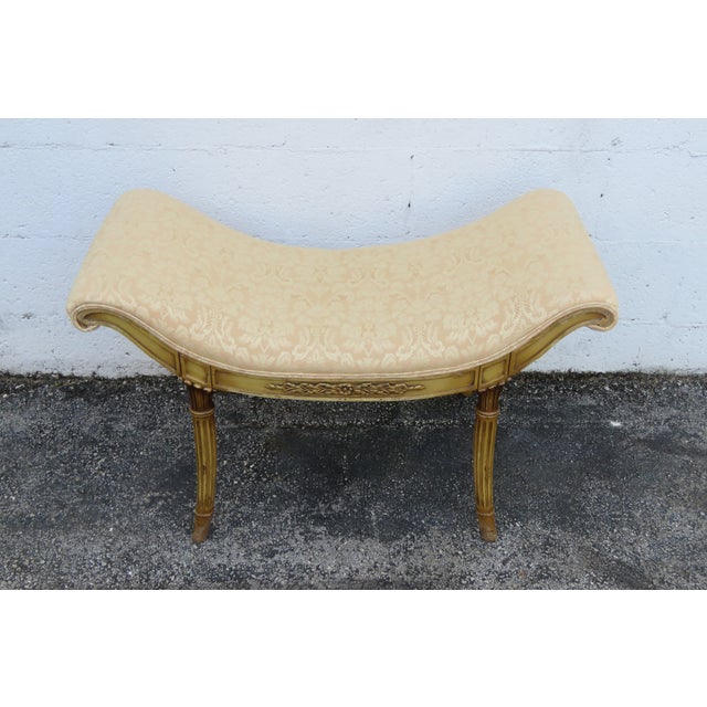 French Shabby Chic Painted Vanity Bedroom Bench Stool 6253 For Sale - Image 13 of 14