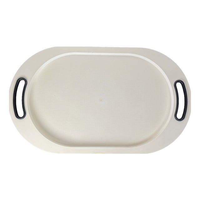 Mid-Century Modern Italian Space Age Black and White Plastic Tray by Pino Spagnolo for Biesse, 1960s For Sale