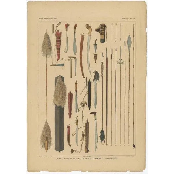 Temminck, Weapons of Borneo Indonesia, 1840, Paper For Sale - Image 4 of 5
