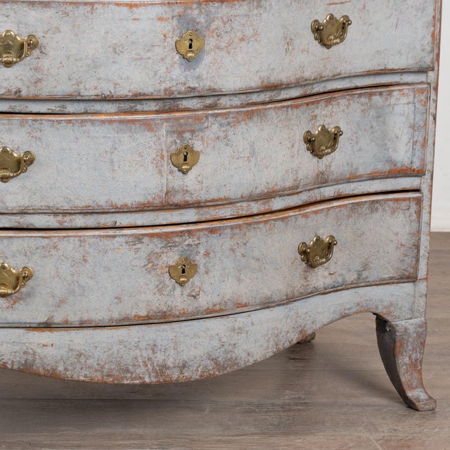 Late 18th Century Swedish Rococo Pine Chest of Three Drawers For Sale - Image 11 of 12