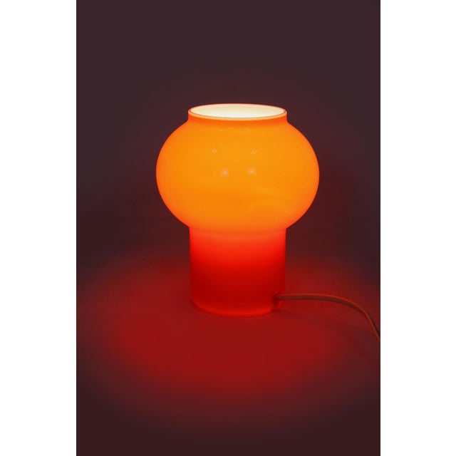 Vintage Red Glass Table Lamp attributed to Štěpán Tabery, Former Czechoslovakia, 1970s For Sale - Image 4 of 10