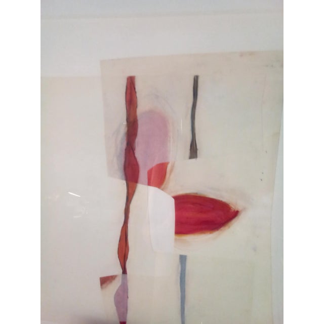 Abstracta Mary Mackey Mythos Flagship Piece With Watercolor, Ink and Paper Collage Minimalist Abstract For Sale - Image 4 of 8