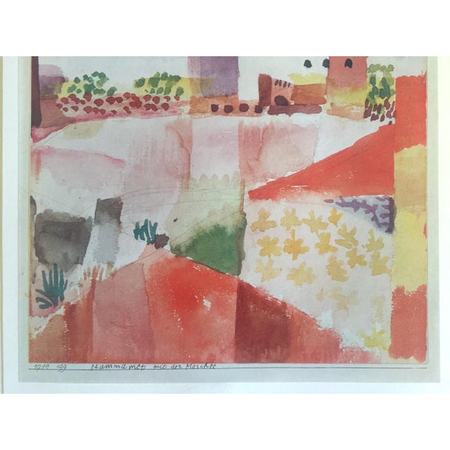 Boho Chic Paul Klee Vintage 1967 Authentic Lithograph Print " Hammamet With Mosque " 1914 For Sale - Image 3 of 10
