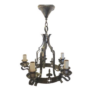 Arts & Crafts Pewter Chandelier For Sale