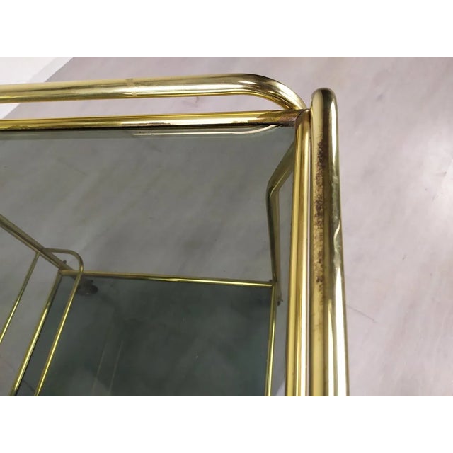 Vintage Gold Brass Bar Cart, 1960s For Sale - Image 9 of 17