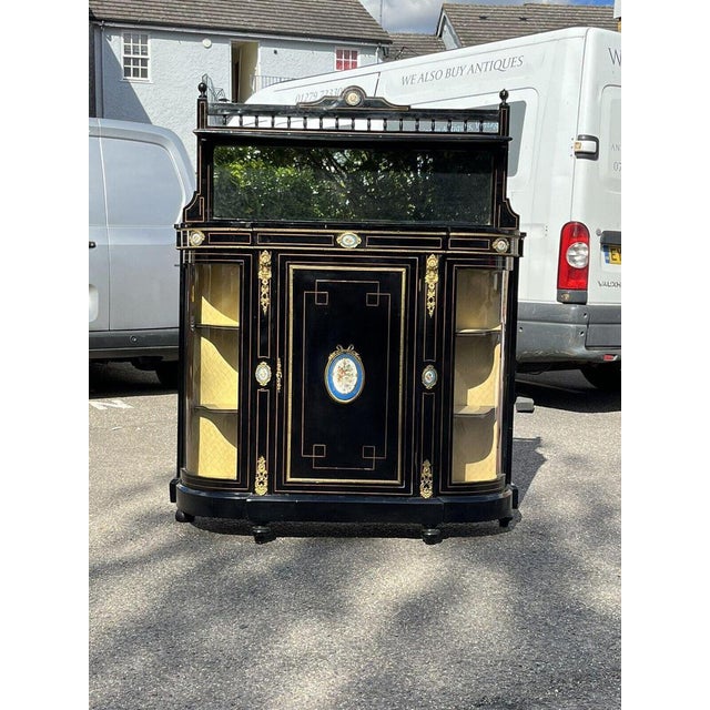 Victorian French Empire Credenza with Porcelain Plaques For Sale - Image 4 of 18