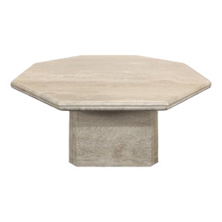 Italian Travertine Coffee Table, 1980s For Sale