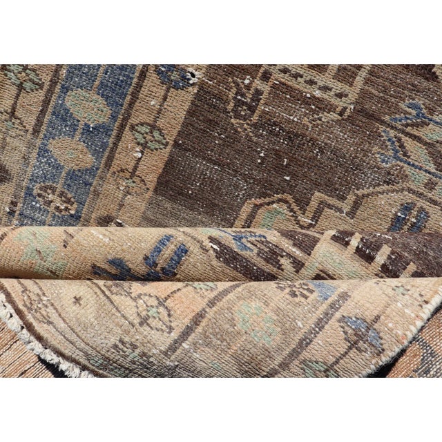 Vintage Persian Hamadan Runner in Warm Tones of Purple, Brown and Taupe For Sale - Image 10 of 11