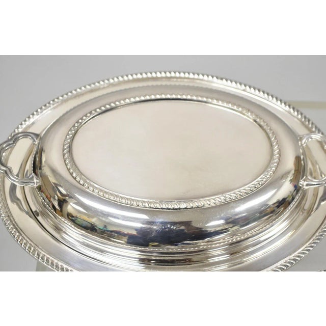 Vintage Poole Silver Co Silver Plated Lidded Serving Platter Dish - a Pair For Sale - Image 11 of 12