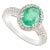 Modern Glamorous 1.59ct Emerald Halo Diamond Engagement Ring Size 7 in 18k Gold For Sale - Image 3 of 9