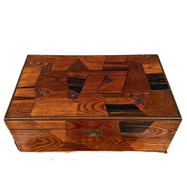 Japanese Meiji Marquetry Travel Secretary Desk, 1890s For Sale - Image 4 of 6