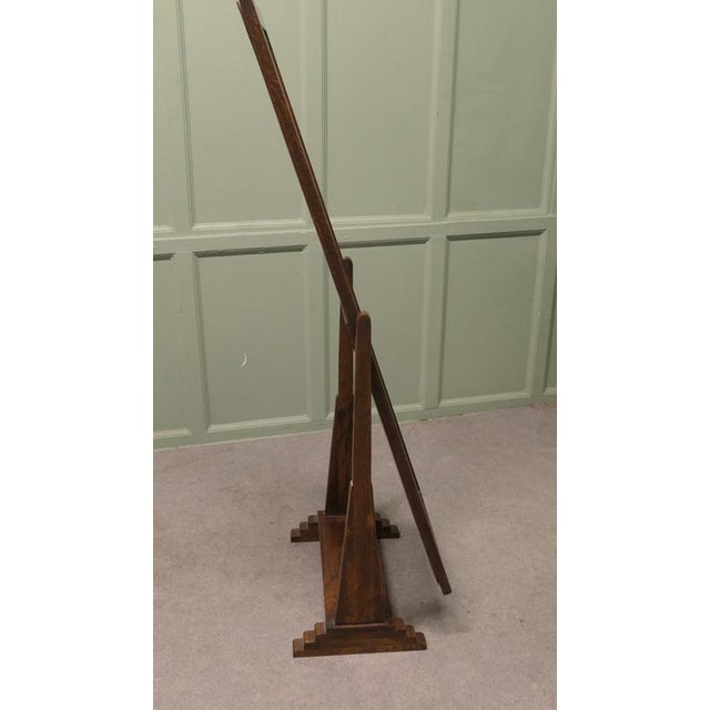 Wood Vintage Cheval Mirror in Oak, 1930 For Sale - Image 7 of 8